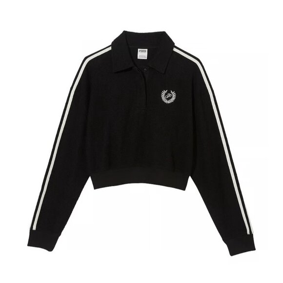 VICTORIA'S SECRET Fleece Cropped Polo Sweatshirt XL - Picture 14 of 15